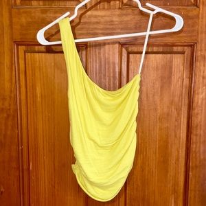 Yellow one shoulder top